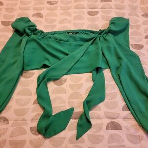 Brand new Kelly Green off the shoulder crop top